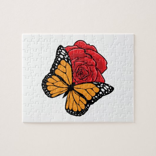 Botervlieg met Roos Legpuzzel (Horizontaal)