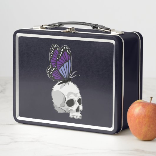 Botervlieg met schedel (In situ)