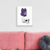 Botervlieg met schedel canvas afdruk (Insitu (Woonkamer))