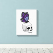 Botervlieg met schedel canvas afdruk (Insitu (Houten vloer))