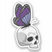 Botervlieg met schedel sticker (Voorkant)