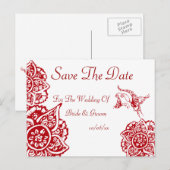 Botervlieg met ventilator(Henna)(rood) Aankondigingskaart (Voorkant / Achterkant)