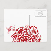 Botervlieg met ventilator(Henna)(rood) Aankondigingskaart (Achterkant)