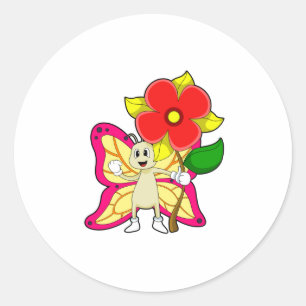 Botervlieg met ventilator ronde sticker