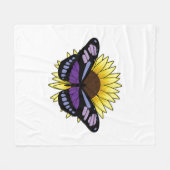 Botervlieg met zonnebloem fleece deken (Voorkant (Horizontaal))