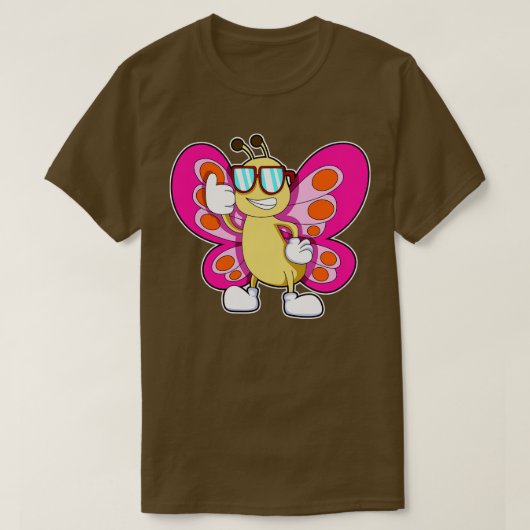 Botervlieg met zonnebril t-shirt (Design voorkant)
