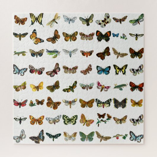 Botervlieg-, Moth- en Caterdepijlercollage Legpuzzel (Verticaal)