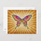 Botervlieg op achtergrond briefkaart (Voorkant / Achterkant)