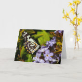 Botervlieg op blanco verjaardagskaart kaart (Gele Bloem)