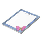 Botervlieg op blauwe Waterverf Notitieblok (Linkerzijde)