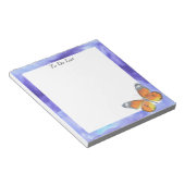 Botervlieg op blauwe Waterverf Notitieblok (Schuin)