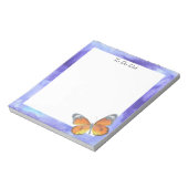 Botervlieg op blauwe Waterverf Notitieblok (Linkerzijde)