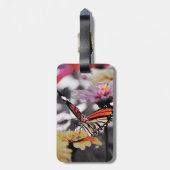 Botervlieg op bloemen bagagelabel (Achterkant verticaal)