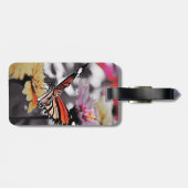 Botervlieg op bloemen bagagelabel (Achterkant horizontaal)