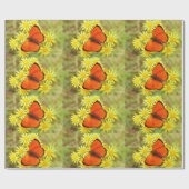 Botervlieg op bloemen cadeaupapier (Vlak)