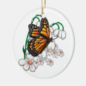 Botervlieg op bloemen keramisch ornament (Links)