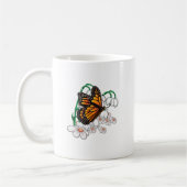 Botervlieg op bloemen koffiemok (Links)