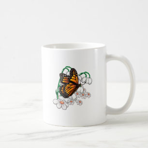 Botervlieg op bloemen koffiemok