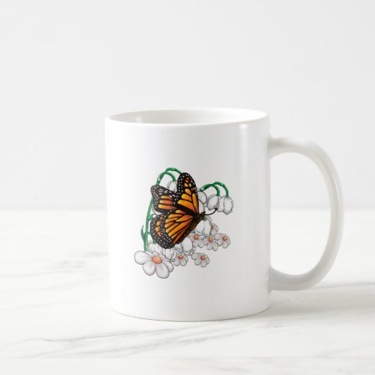 Botervlieg op bloemen koffiemok (Rechts)