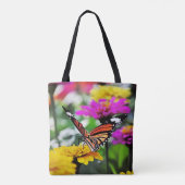 Botervlieg op bloemen tote bag (Achterkant)