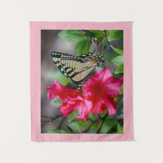 Botervlieg op bloemen wandkleed (Voorkant)