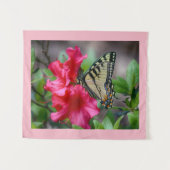 Botervlieg op bloemen wandkleed (Voorkant (horizontaal))