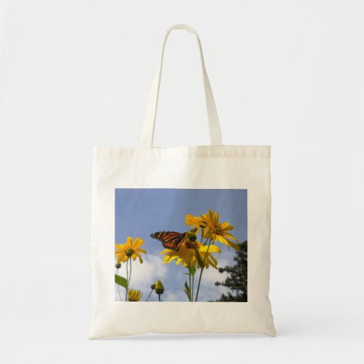 Botervlieg op de Canvas tas van zonnebloemen (Voorkant)