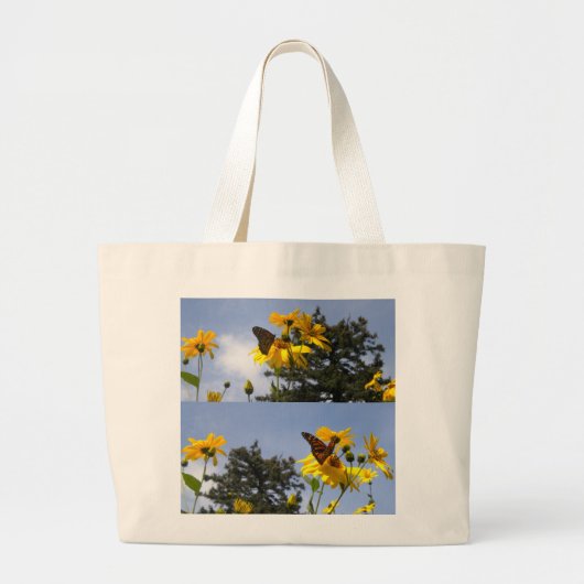 Botervlieg op de Canvas tas van zonnebloemen (Voorkant)