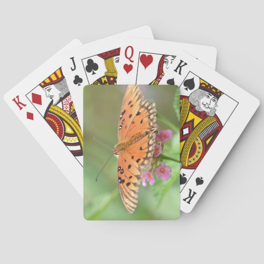 Botervlieg op een bloem in een lokaal park pokerkaarten (Achterkant)