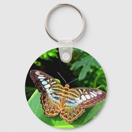 Botervlieg op een leder sleutelhanger (Voorkant)