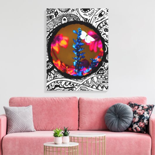 Botervlieg op een ventilator canvas afdruk (Insitu (Woonkamer))