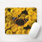 Botervlieg op gele asters muismat (Met muis)