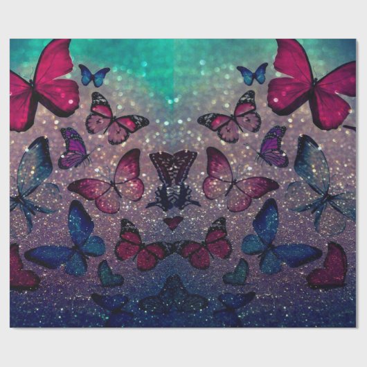 Botervlieg op Glitter Cadeaupapier (Vlak)