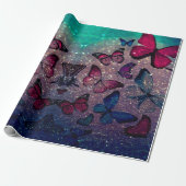 Botervlieg op Glitter Cadeaupapier (Uitgerold)