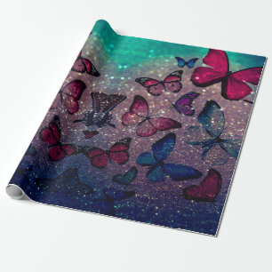 Botervlieg op Glitter Cadeaupapier