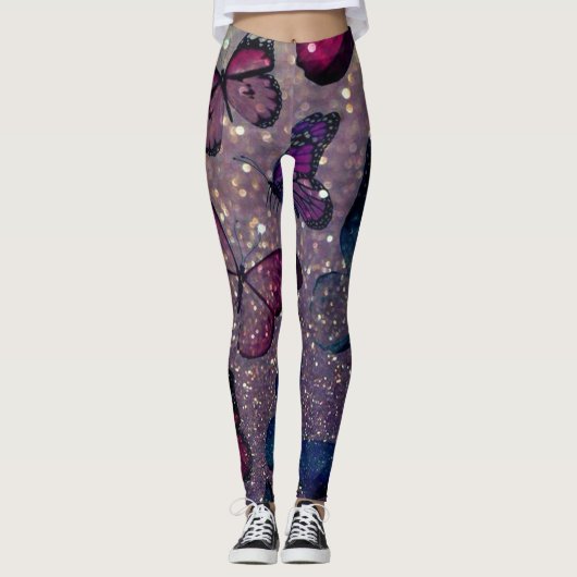 Botervlieg op Glitter Leggings (Voorkant)