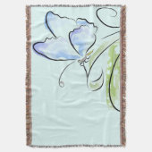 Botervlieg op gras over bloemveld deken (Voorkant Verticaal)