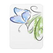 Botervlieg op gras over bloemveld magneet (Verticaal)