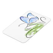 Botervlieg op gras over bloemveld magneet (Linkerzijde)