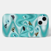 Botervlieg op groene zijde met parels Case-Mate iPhone case (Achterkant (horizontaal))