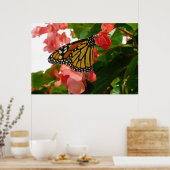 Botervlieg op het Poster van de Rode Bloemen (Keuken)