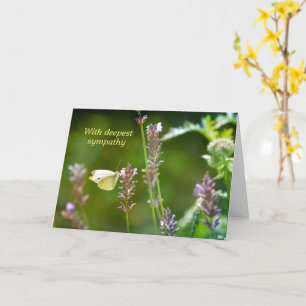 Botervlieg op lavender - met diep medeleven kaart