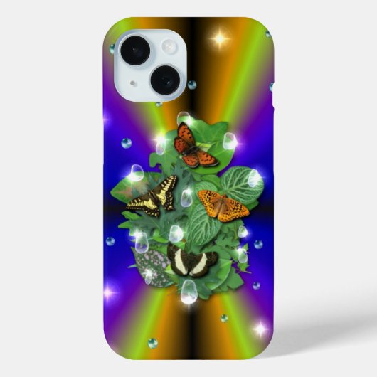 Botervlieg op paarse gele regenboog Case-Mate iPhone case (Achterkant)