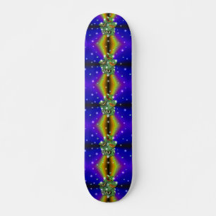 Botervlieg op paarse gele regenboog persoonlijk skateboard