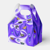 Botervlieg op Paarse zijde met parels Bedankdoosjes (Achterkant)