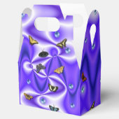 Botervlieg op Paarse zijde met parels Bedankdoosjes (Geopend)