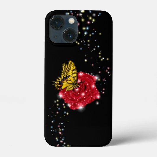 Botervlieg op rode roze Case-Mate iPhone case (Achterkant)