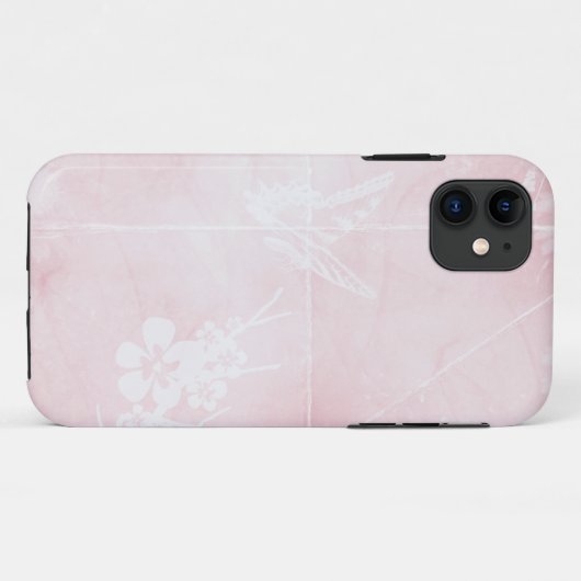 Botervlieg op roze Case-Mate iPhone case (Achterkant (horizontaal))