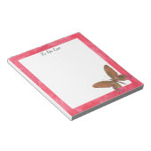 Botervlieg op roze Waterverf Notitieblok (Schuin)