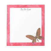 Botervlieg op roze Waterverf Notitieblok (Voorkant)